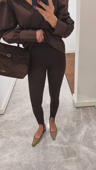 Stirrup Leggings od modala - braon boja