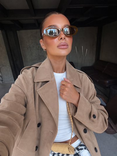 Sienna Suede Jacket – Beige