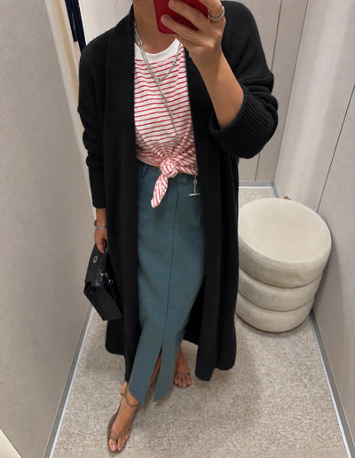 Black Long Knit Cardigan – Fashion Hunter, pogled 1