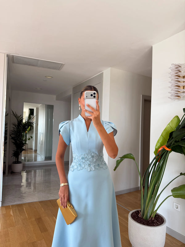 Fleur Appliqué Midi Dress - više boja