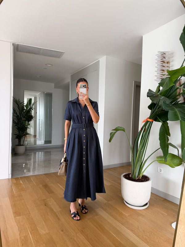 DENIM SHIRT DRESS WITH BELT - DVE BOJE