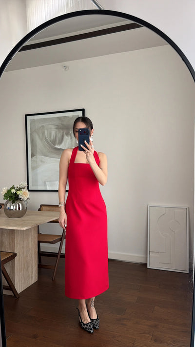 Fraley Red Midi Haljina