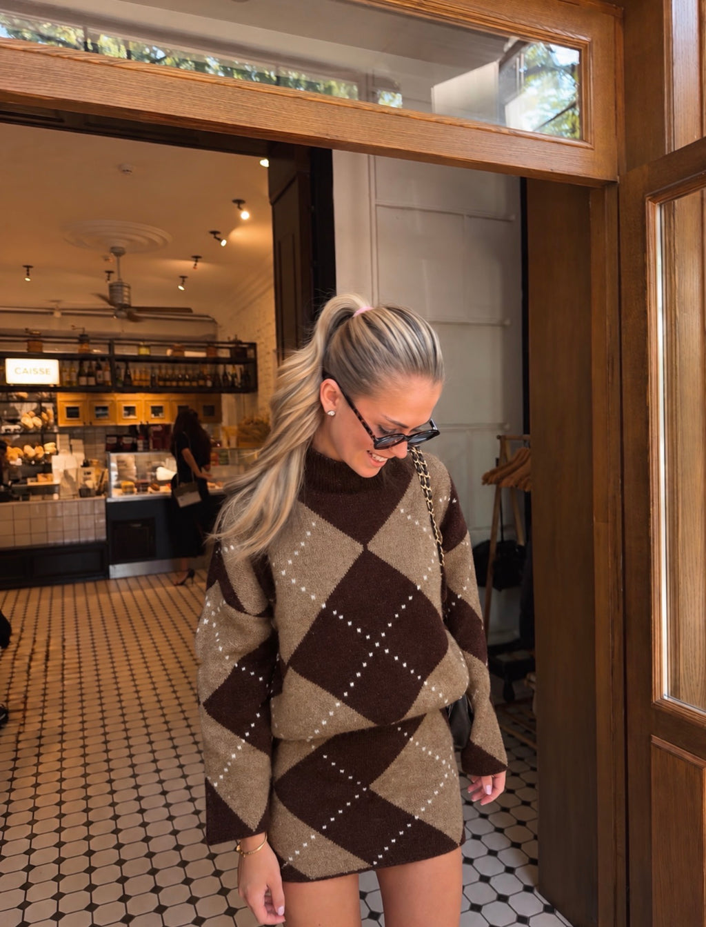 Chocolate Heritage Knit Set – Fashion Hunter, pogled 3