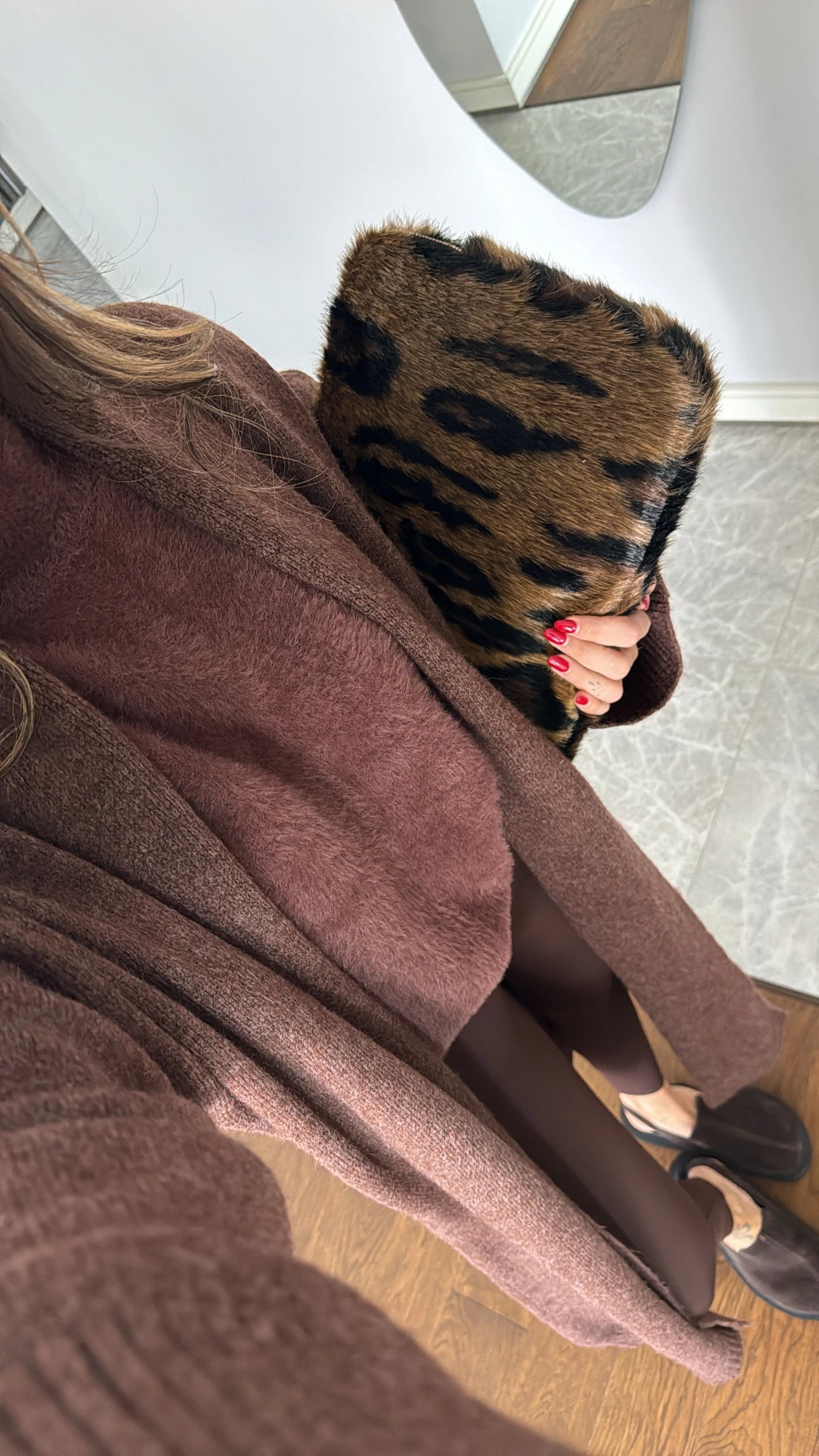 Mocha Long Knit Cardigan