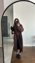 Mocha Long Knit Cardigan