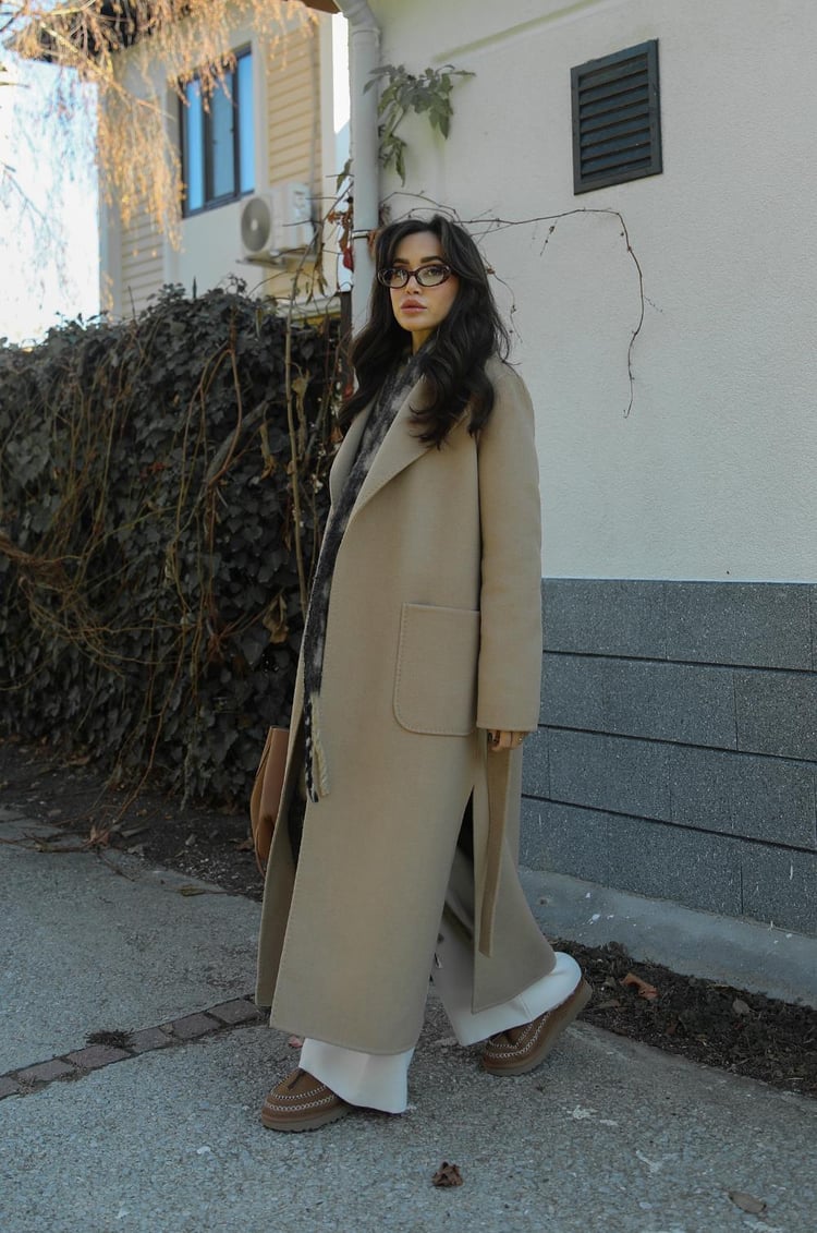 Luxe 100% Wool Coat Camel