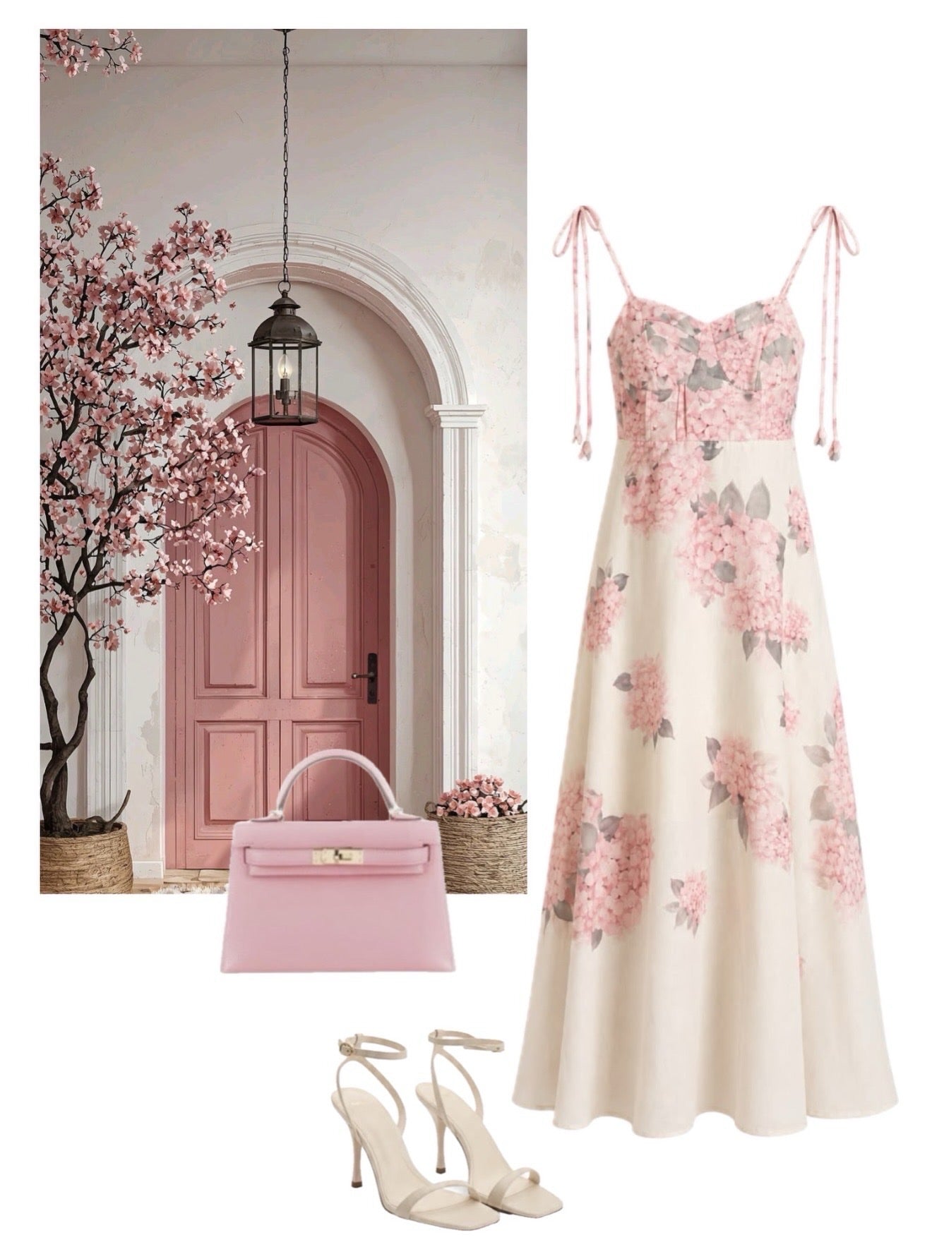 Floral Bustier Dress - Rose Ecru Edition