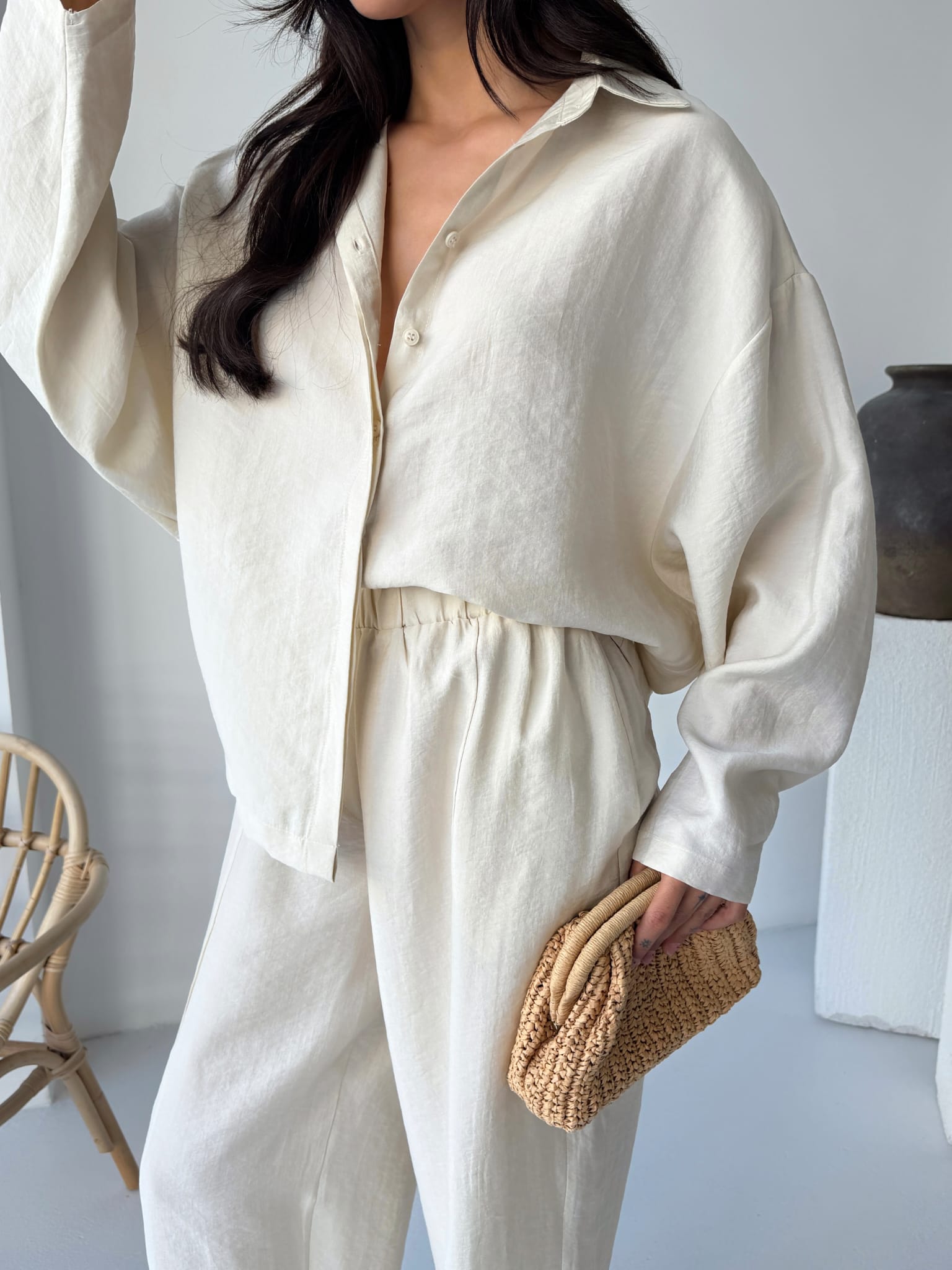 Tencel Utility Set / Košulja & Pantalone sa Prošivima - više boja