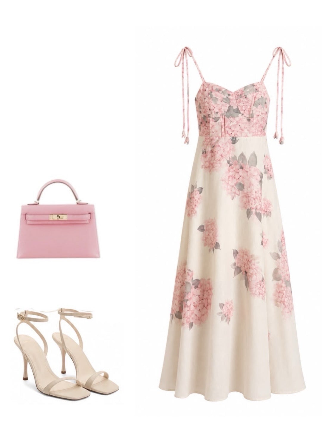 Floral Bustier Dress - Rose Ecru Edition