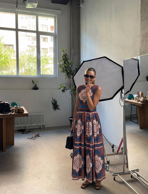 Premium Riviera Paisley Midi Haljina