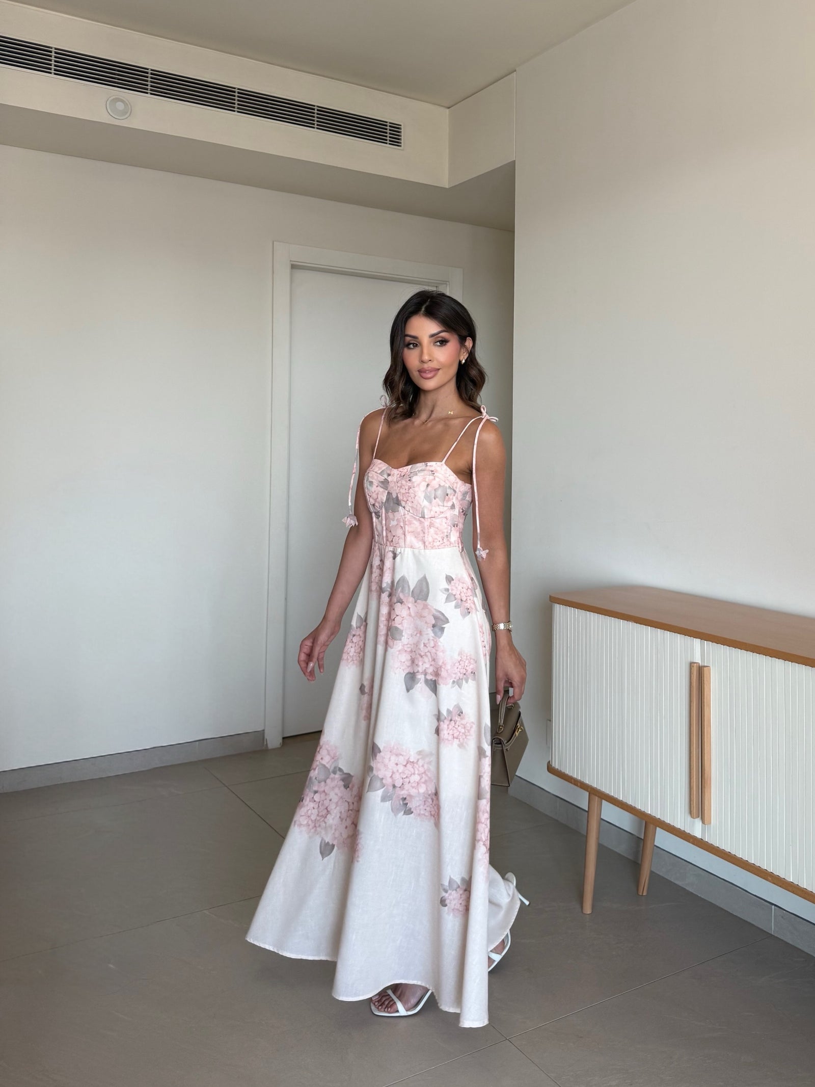 Floral Bustier Dress - Rose Ecru Edition