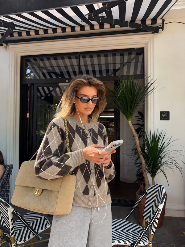 ARGYLE KNIT CARDIGAN - više boja