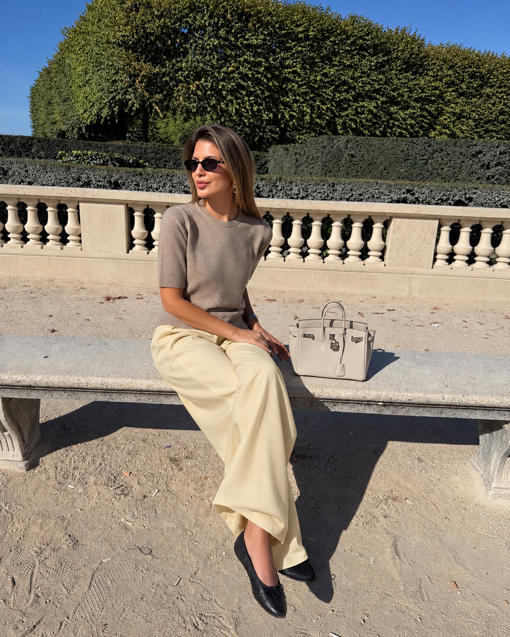 Dory Palazzo Pantalone sa Visokim Strukom – BUTTER YELLOW