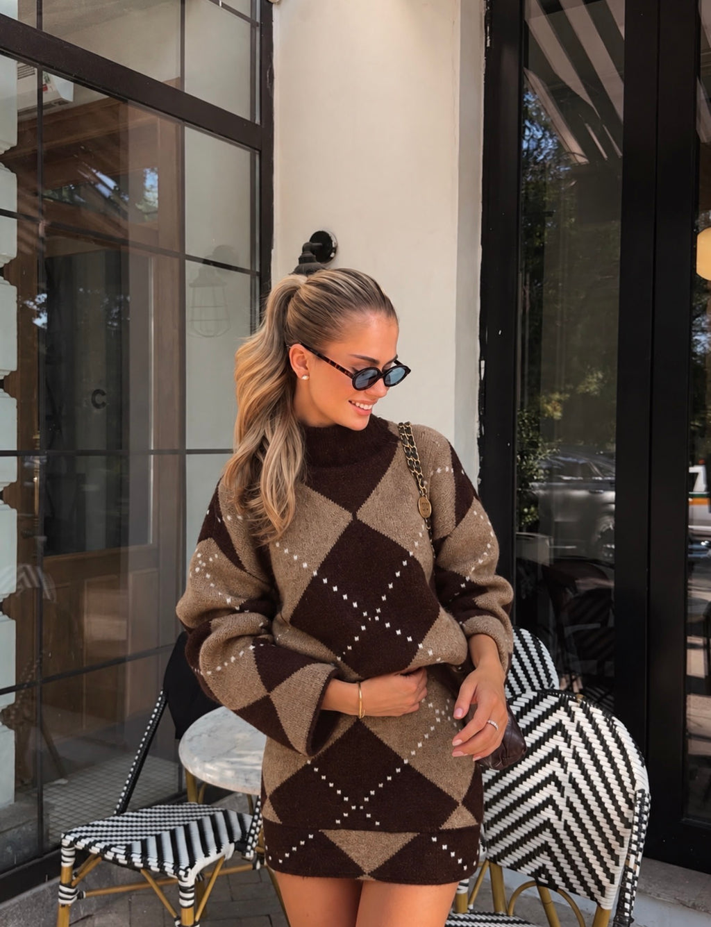 Chocolate Heritage Knit Set – Fashion Hunter, pogled 6