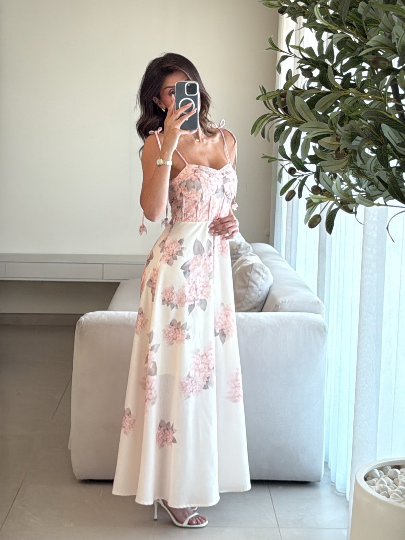 Floral Bustier Dress - Rose Ecru Edition