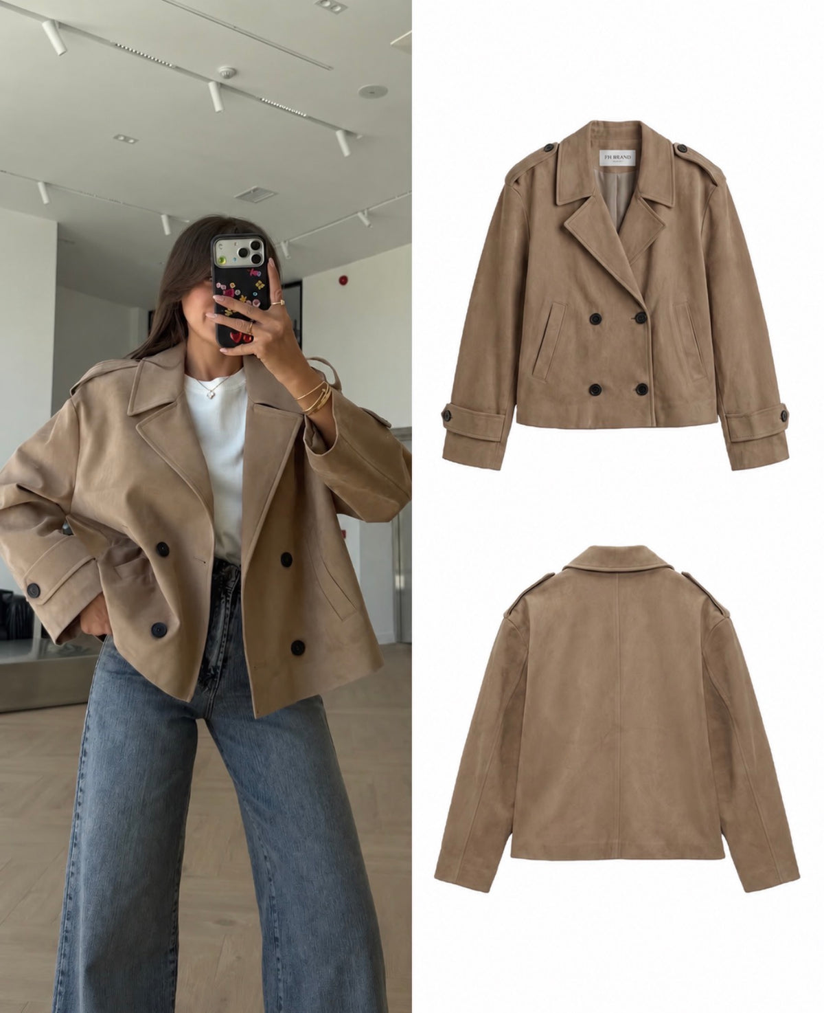 Sienna Suede Jacket – Beige