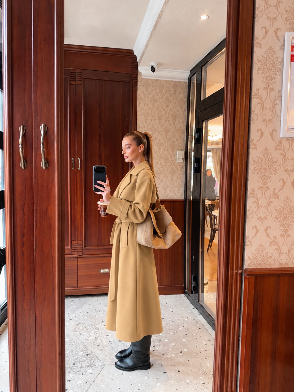 MAXI WOOL BELTED COAT – CAMEL