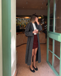Deep Grey Long Knit Cardigan