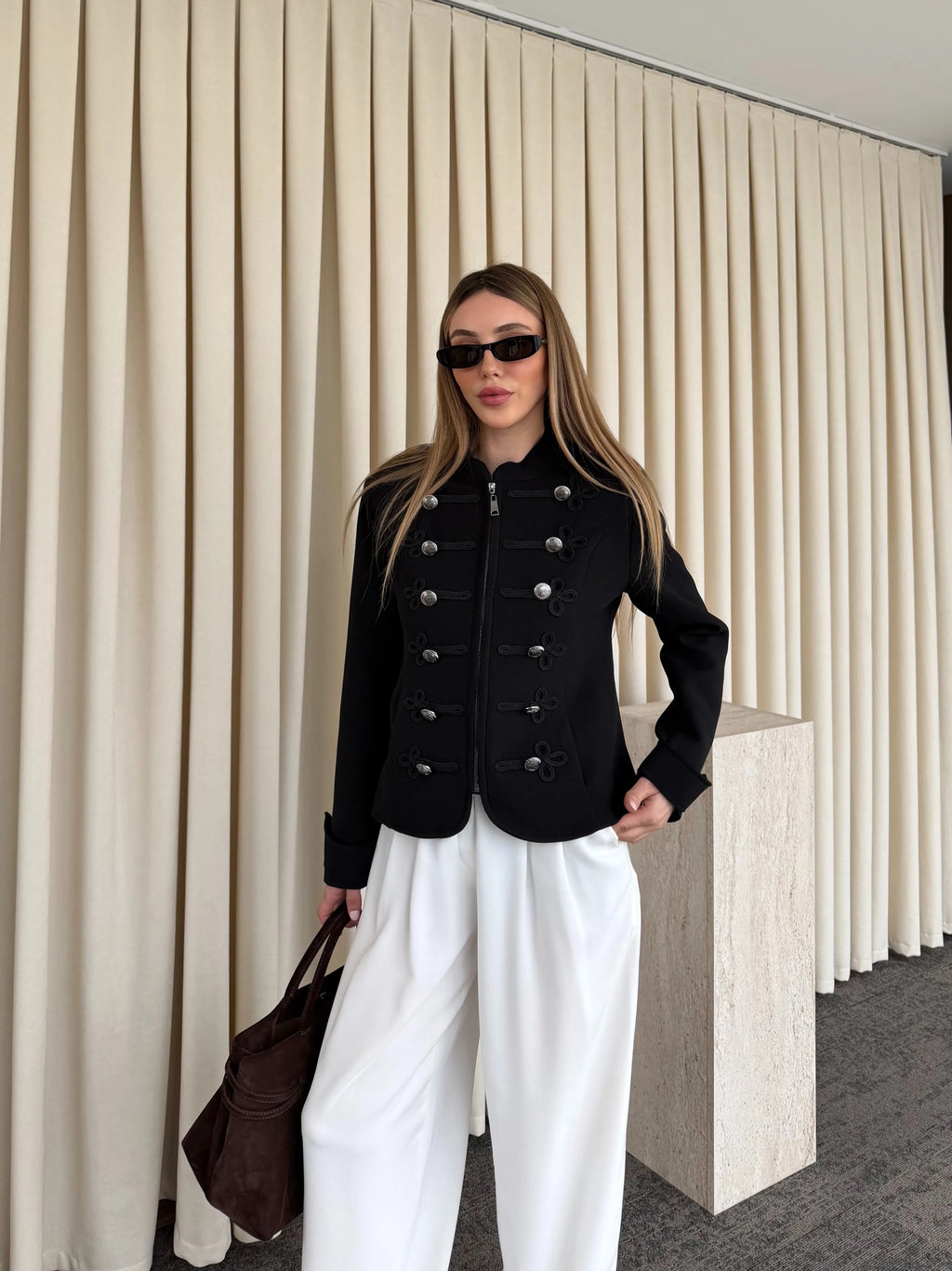 Black Military Officer Jacket