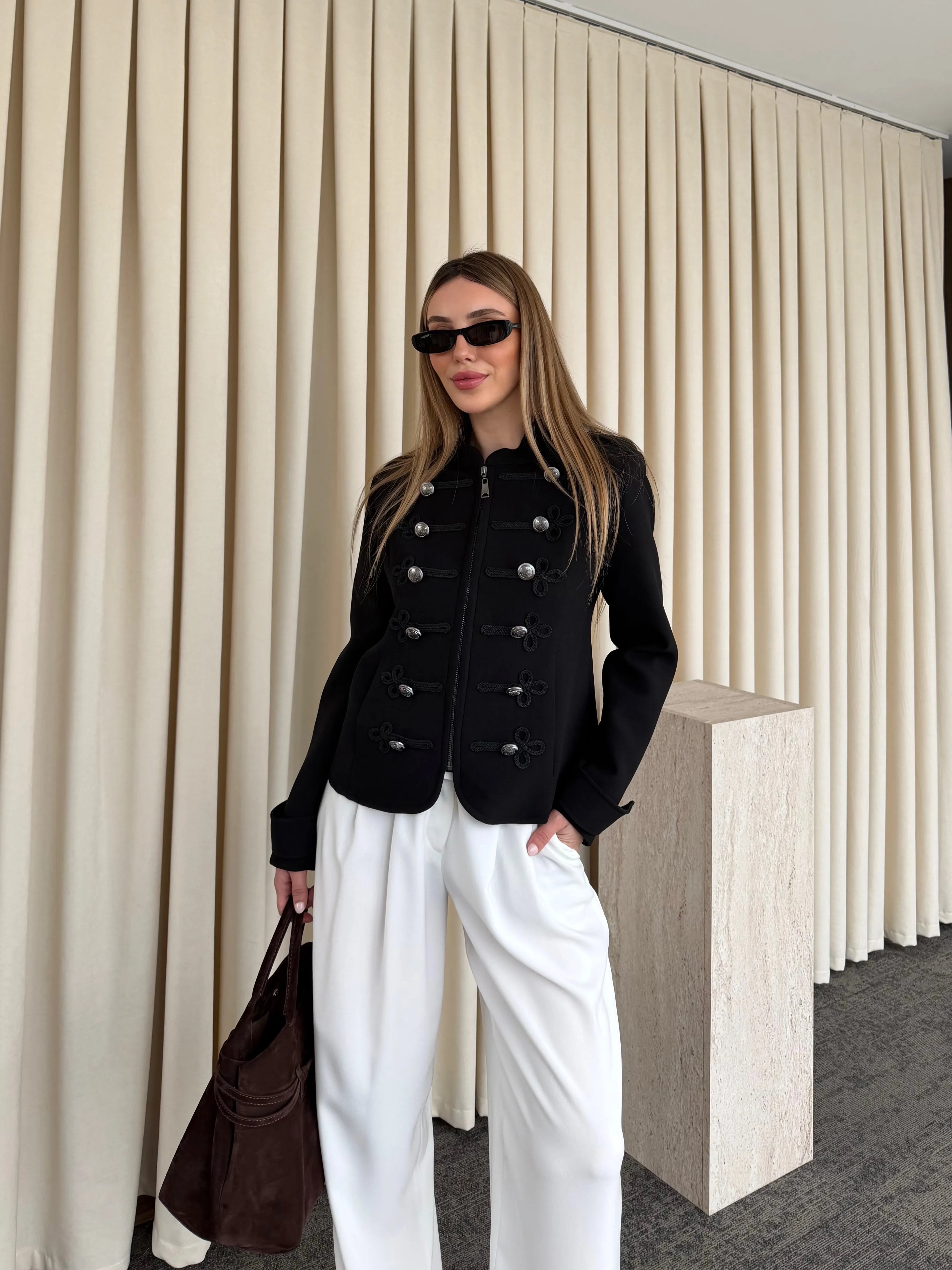 Black Military Officer Jacket
