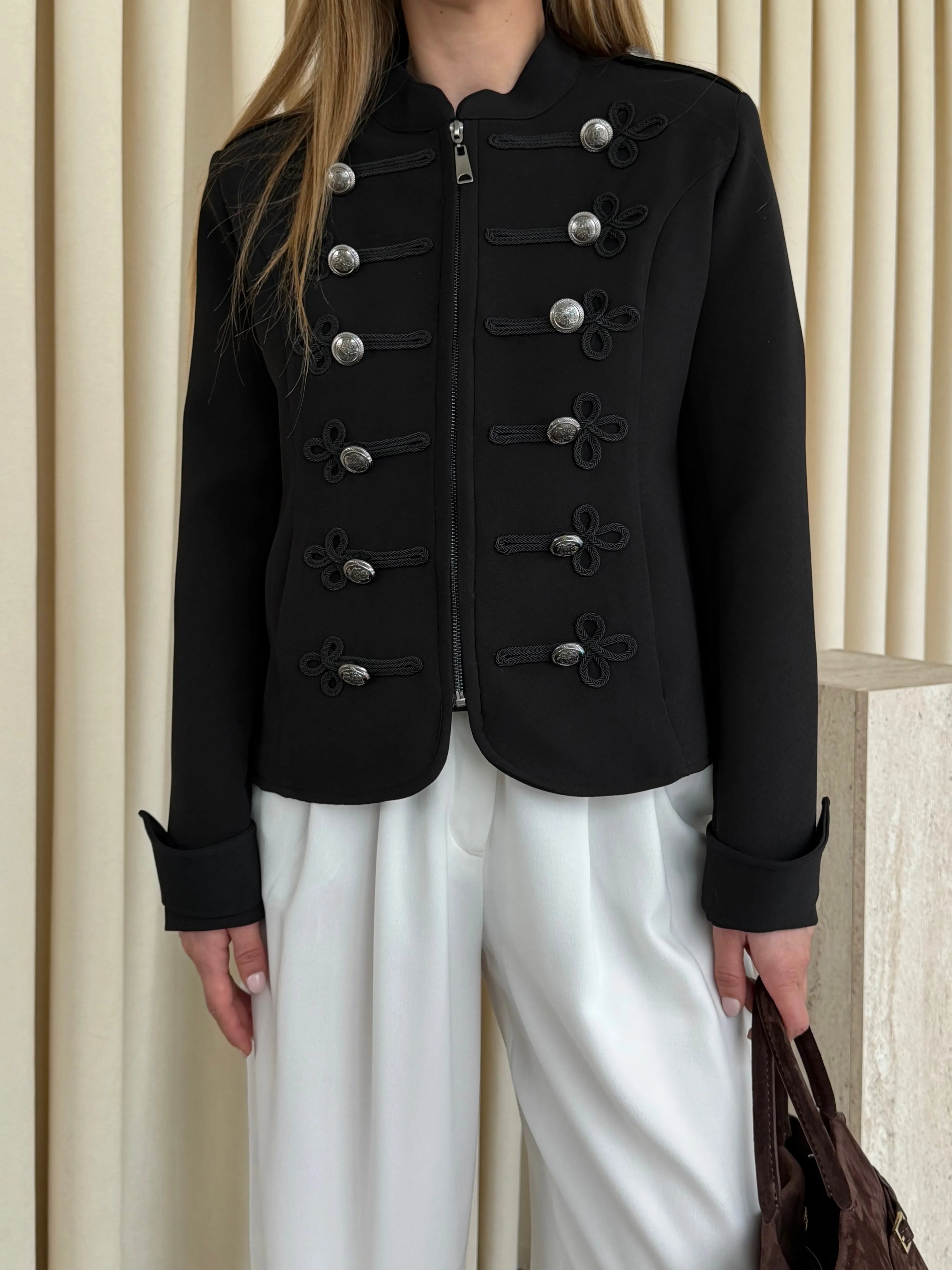 Black Military Officer Jacket