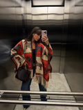EQUESTRIAN FRINGED CASHMERE WOOL PONCHO