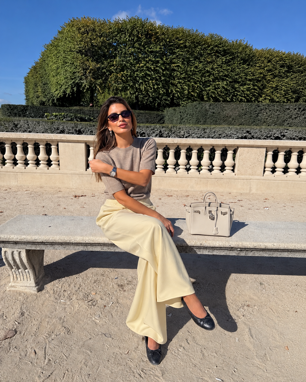 Dory Palazzo Pantalone sa Visokim Strukom – BUTTER YELLOW