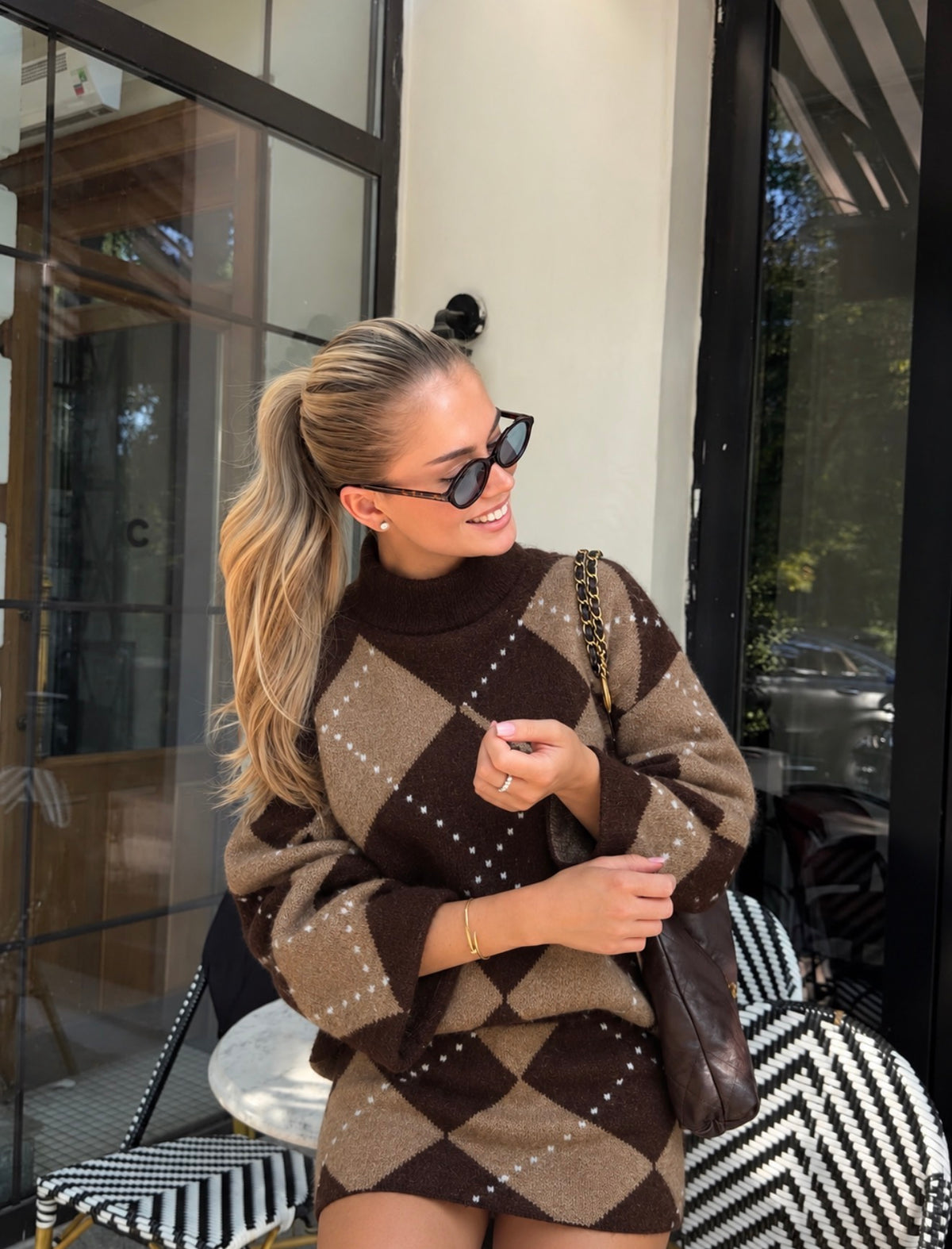Chocolate Heritage Knit Set – Fashion Hunter, pogled 5
