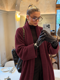 Bordeaux Long Knit Cardigan