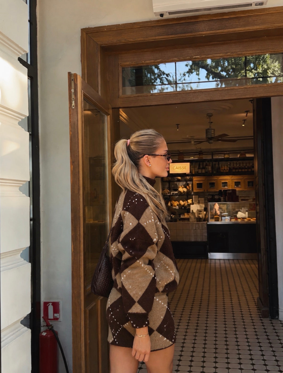 Chocolate Heritage Knit Set – Fashion Hunter, pogled 4