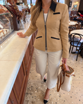 Eliza Premium Camel Contrast Zip Jacket – Fashion Hunter, pogled 5