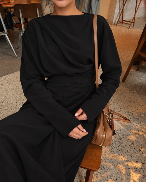 LYOCELL DRAPED SET – Black