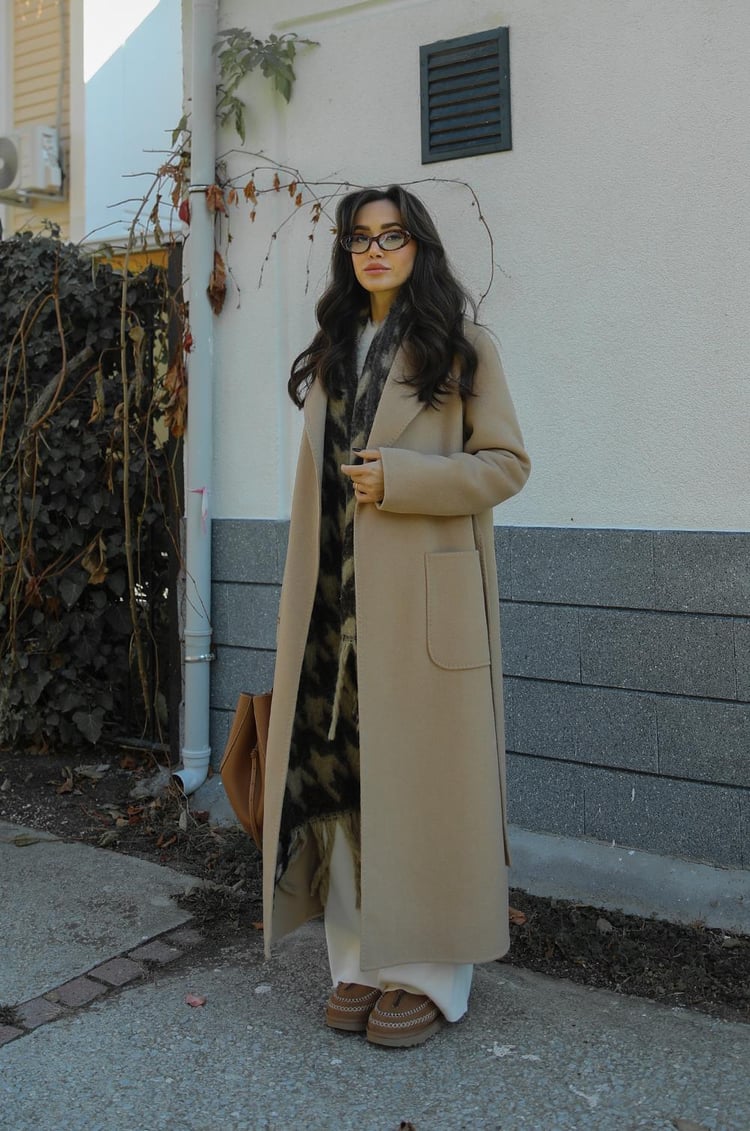 Luxe 100% Wool Coat Camel