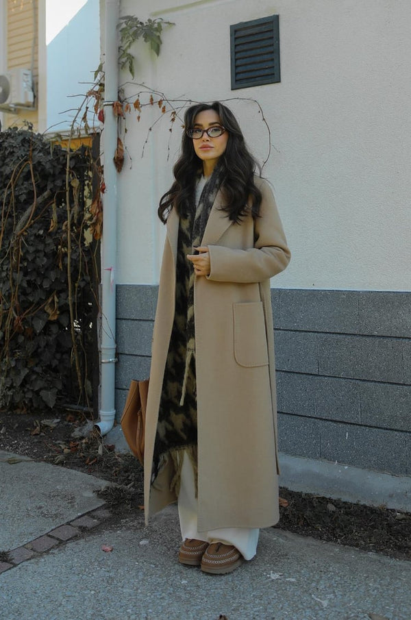 Luxe 100% Wool Coat Camel