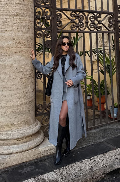 Luxe 100% Wool Coat Grey