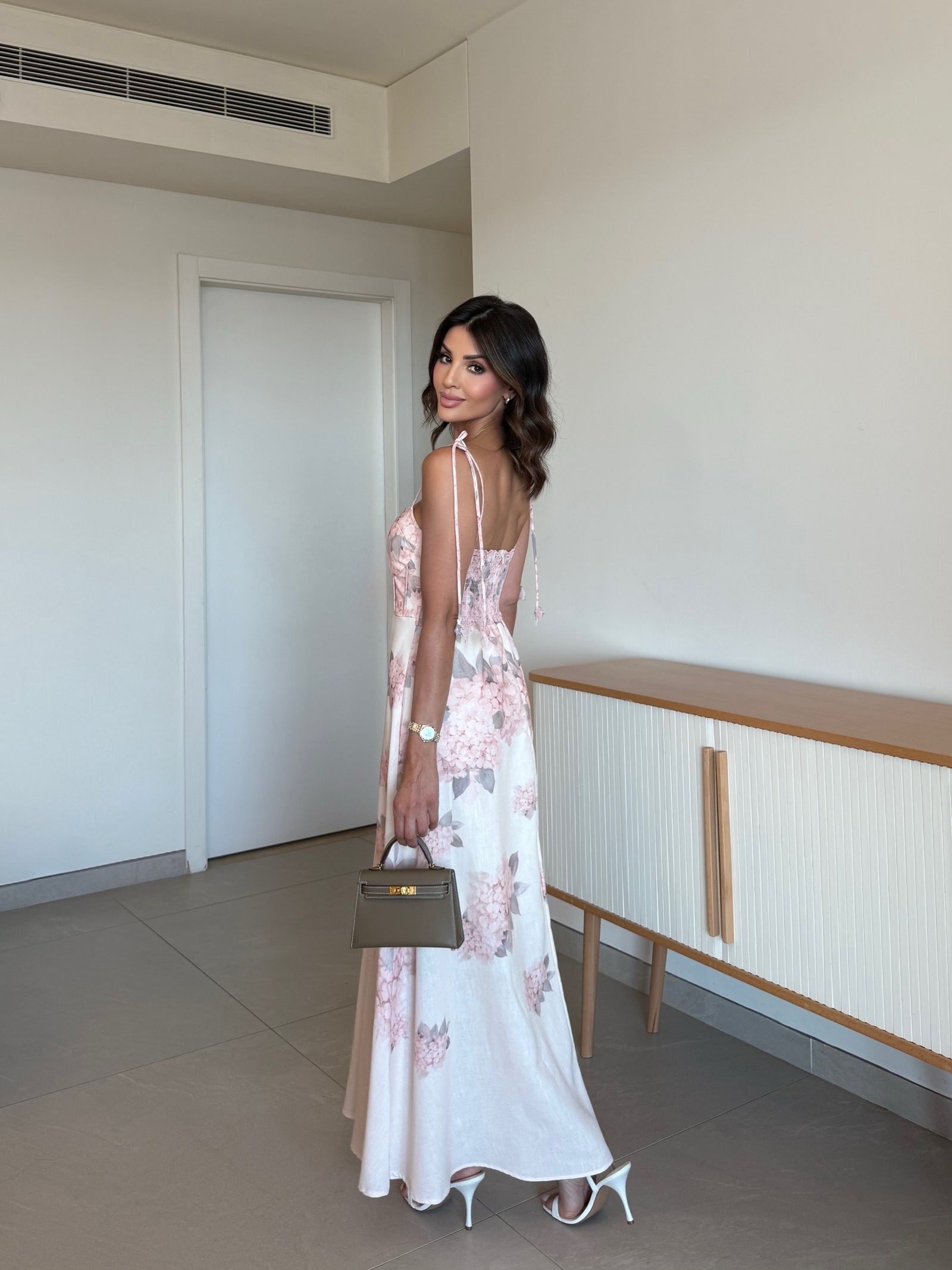 Floral Bustier Dress - Rose Ecru Edition