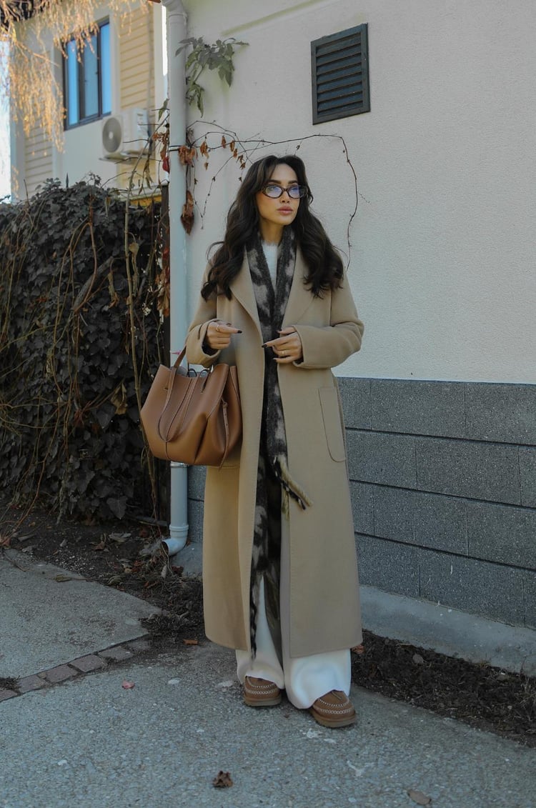 Luxe 100% Wool Coat Camel