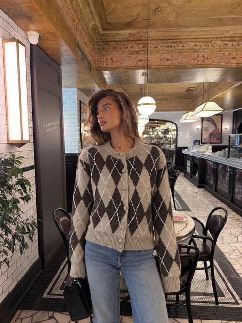 ARGYLE KNIT CARDIGAN - više boja