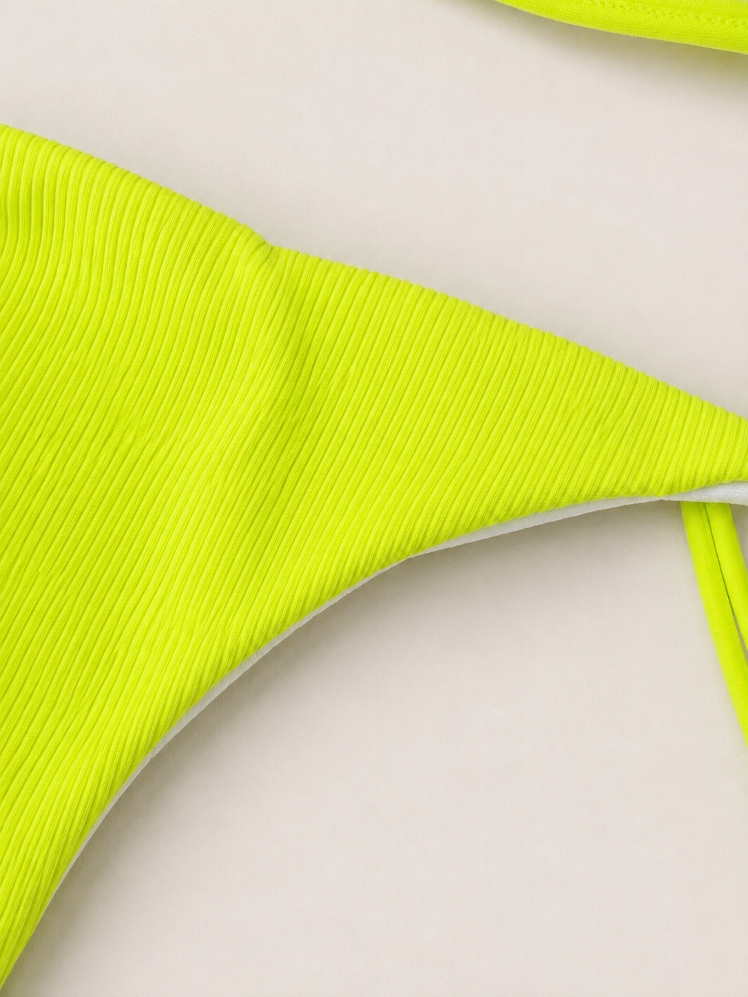 Lime Ribbed Triangle Bikini