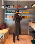 ESPRESSO ROLL NECK KNIT DRESS – BROWN