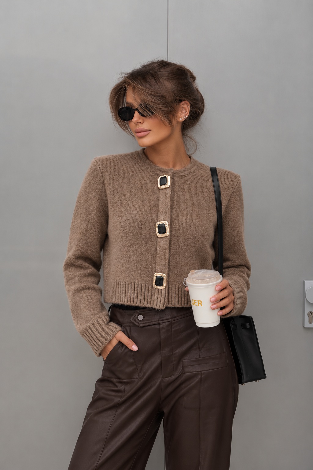 MINK & ONYX CARDIGAN – TAUPE