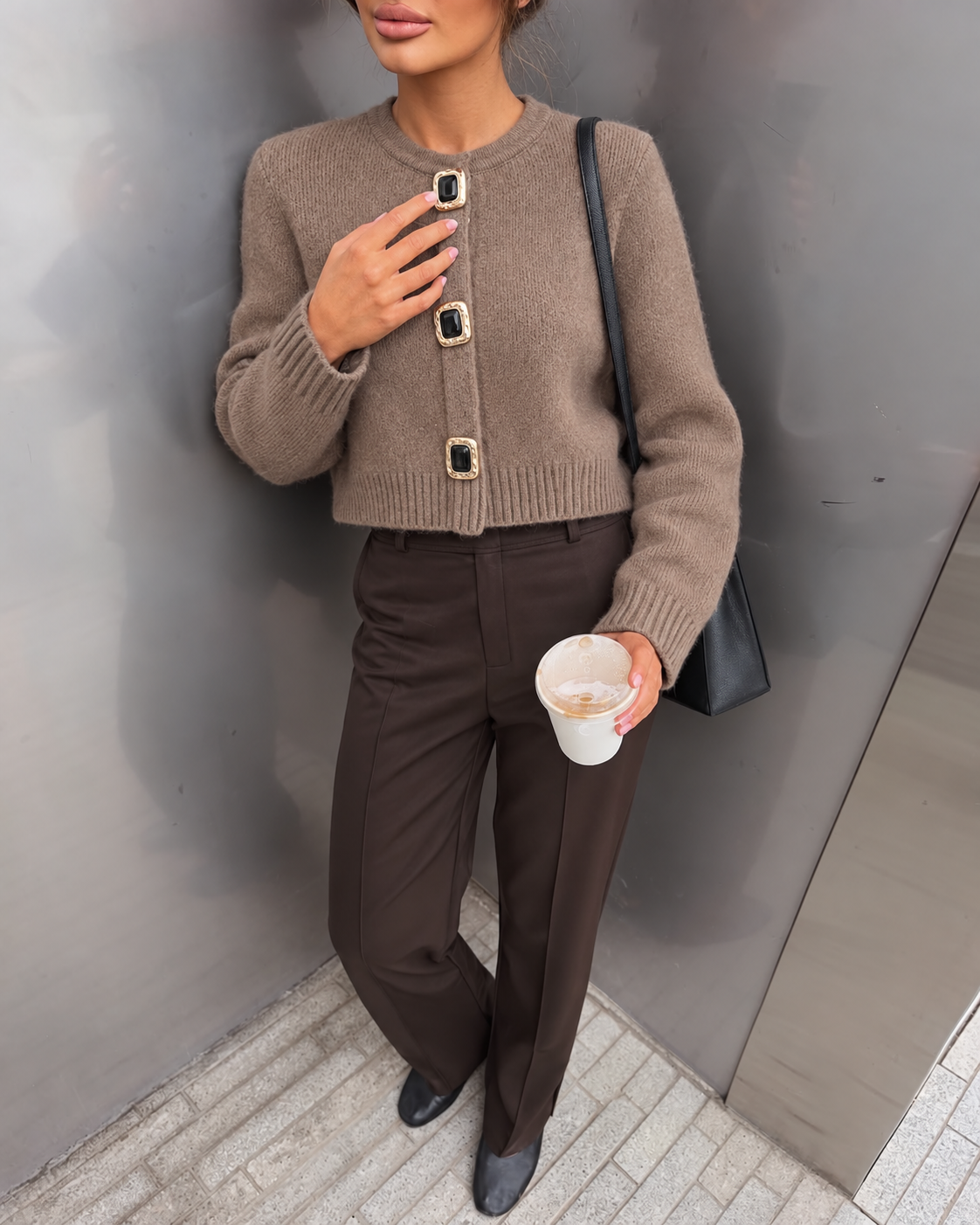 MINK & ONYX CARDIGAN – TAUPE