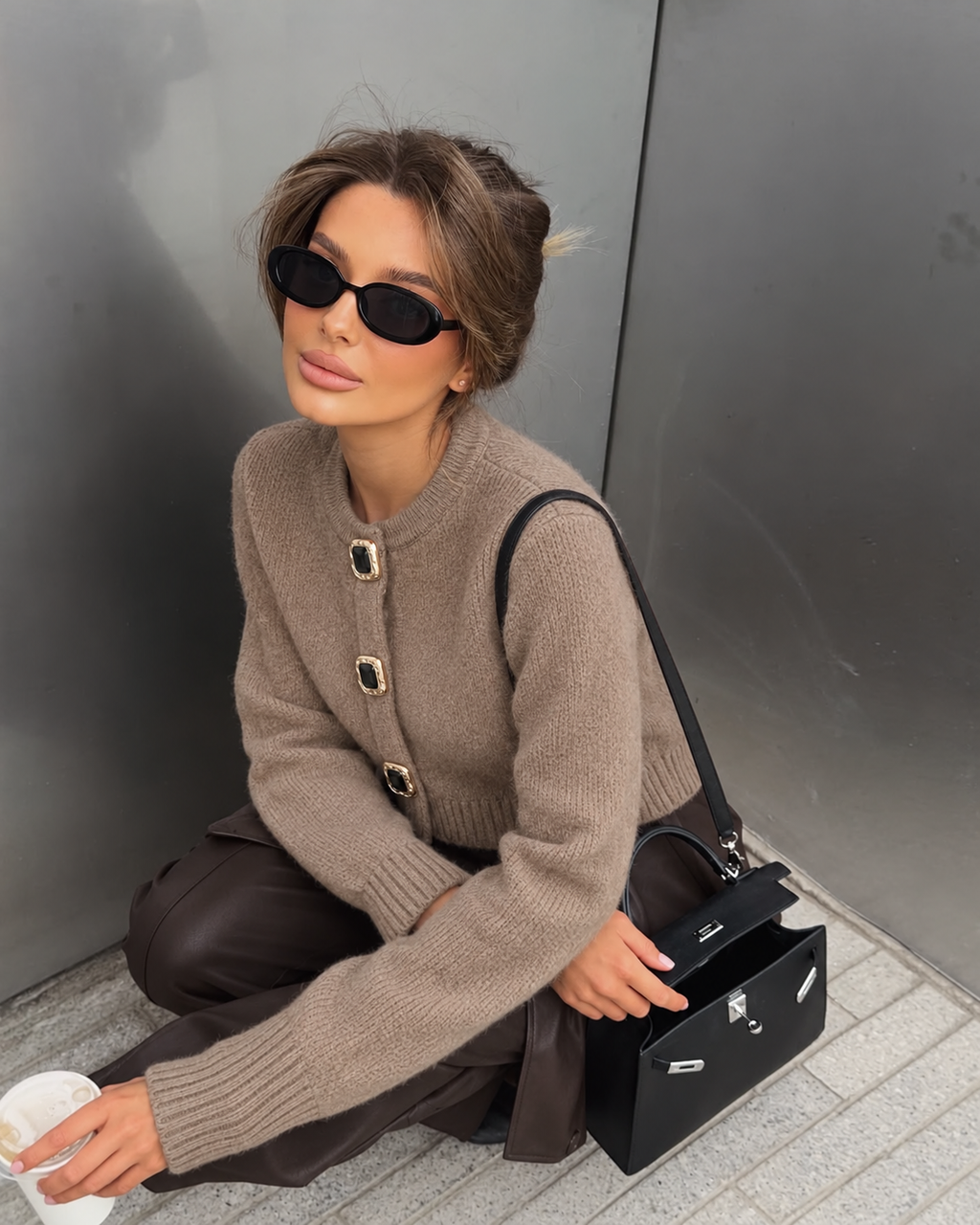 MINK & ONYX CARDIGAN – TAUPE