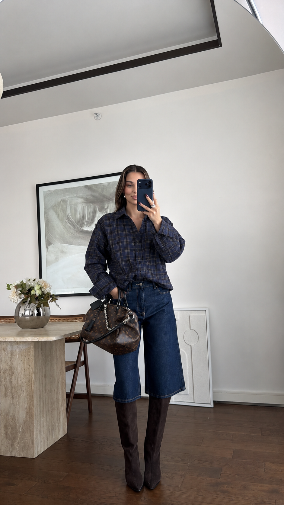 Heritage Check Shirt - navy blue