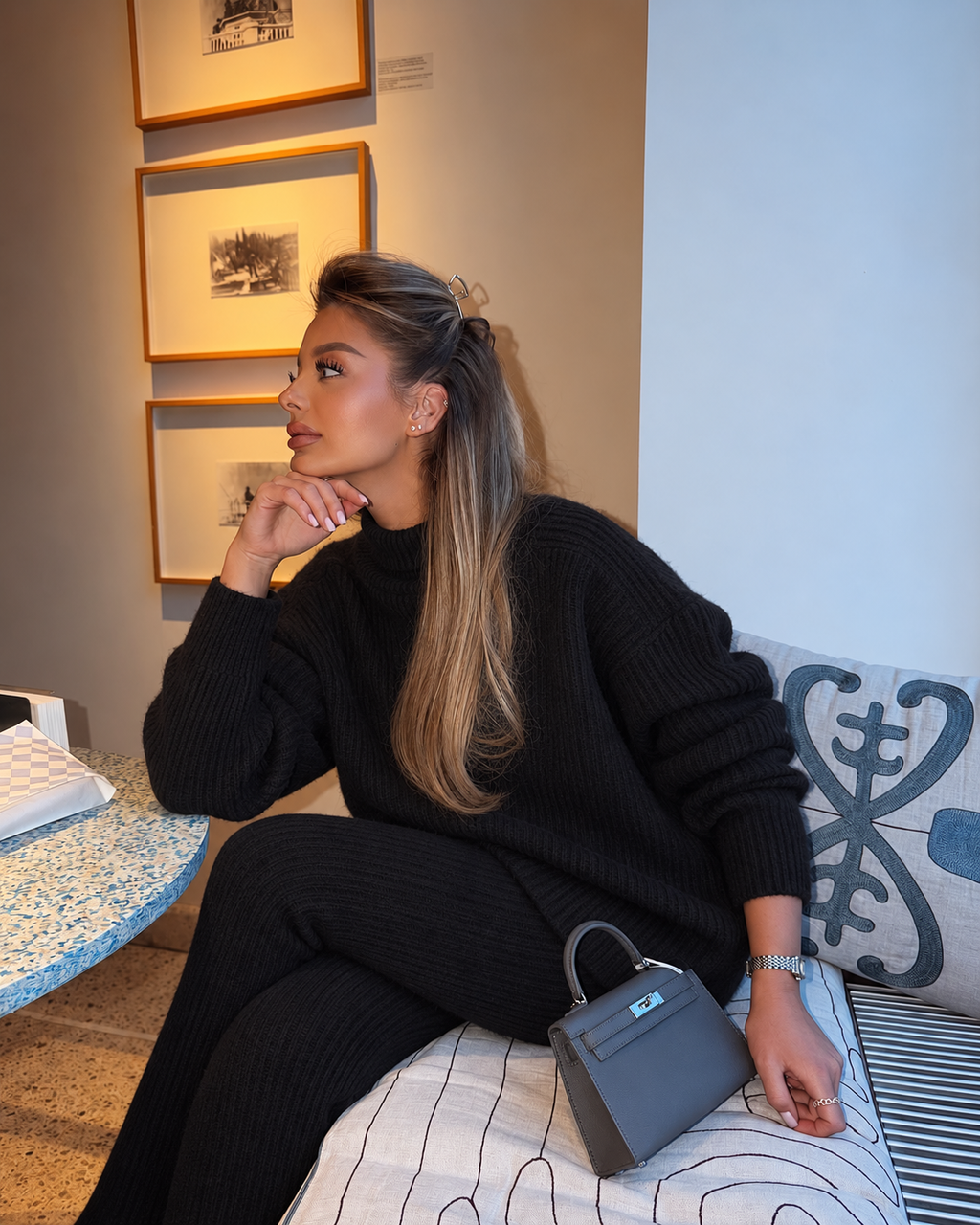RIBBED KNIT LOUNGE SET
