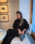 RIBBED KNIT LOUNGE SET - Black