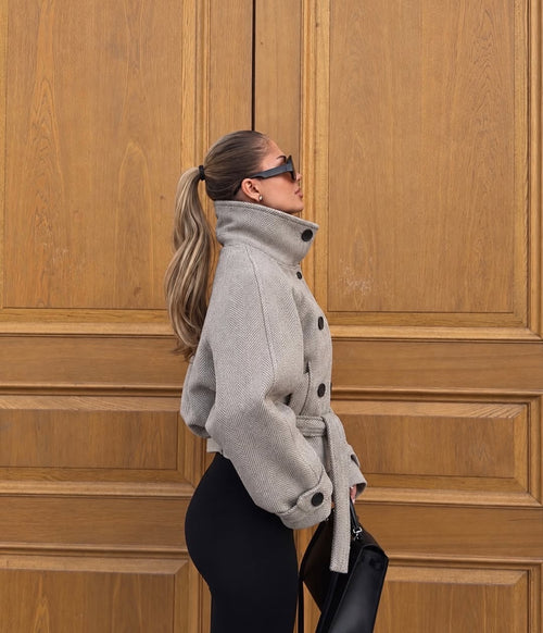 FH BRAND – BEIGE VUNENI KAPUT/JAKNA, fotografija 1