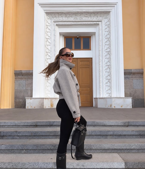 FH BRAND – BEIGE VUNENI KAPUT/JAKNA, fotografija 2