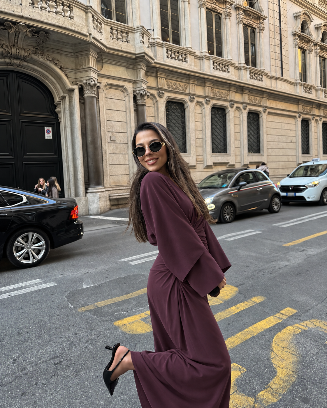 LOTUS DRAPED MAXI DRESS – PLUM