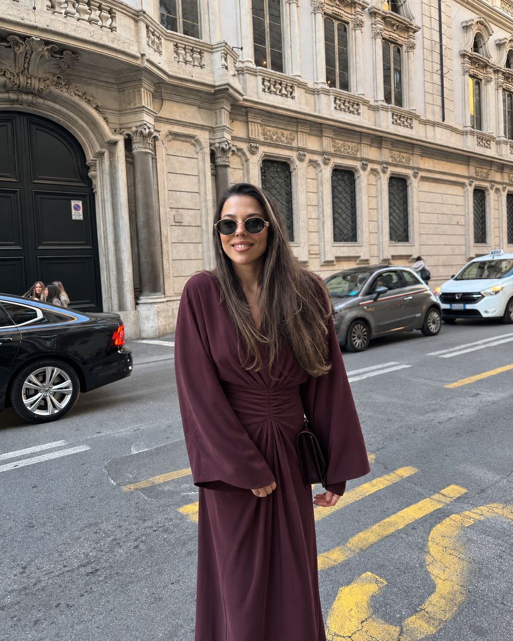 LOTUS DRAPED MAXI DRESS – PLUM